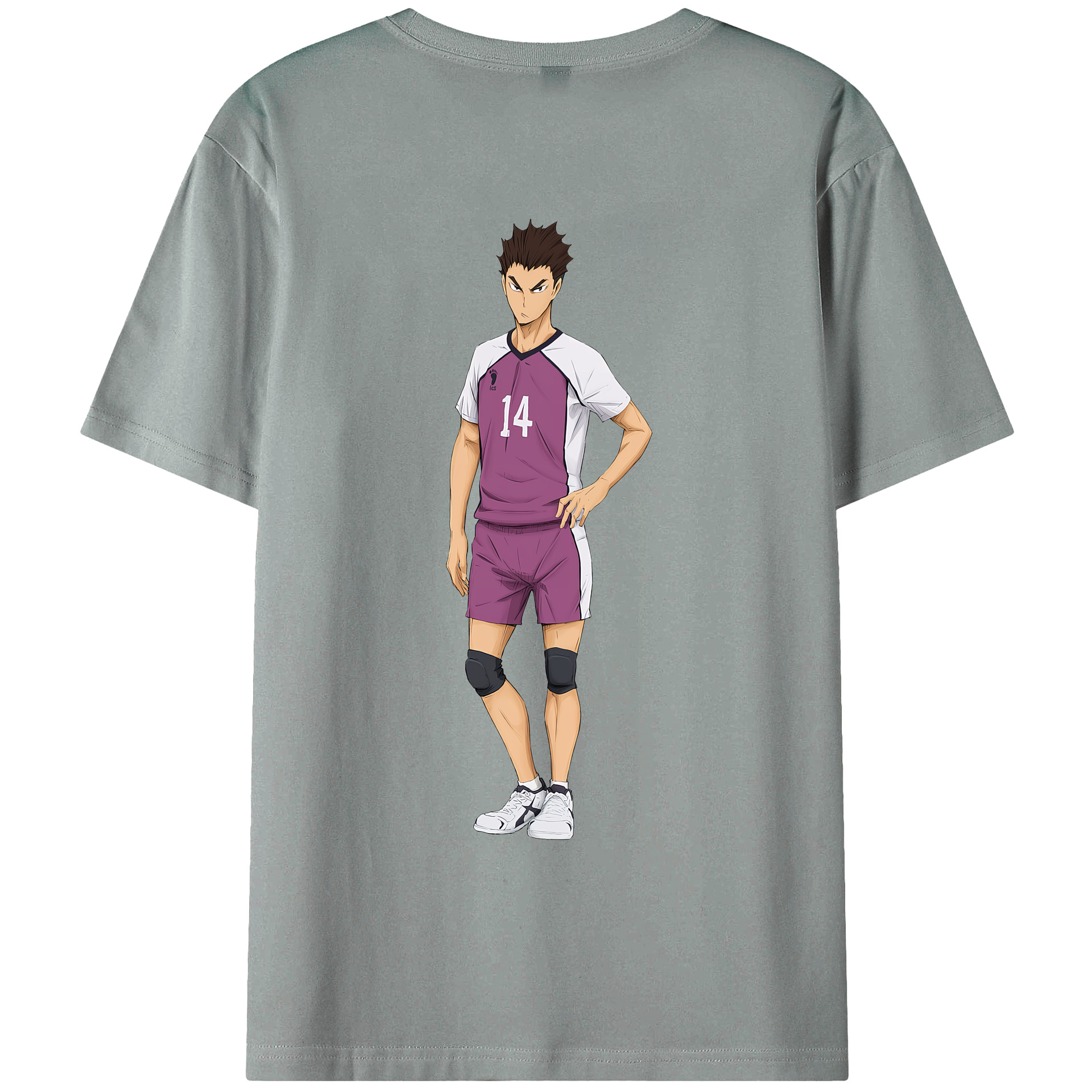 （画像用） ハイキュー!! Haikyu!! 綿100％ メンズ半袖Tシャツ（バックプリント） 通気性
